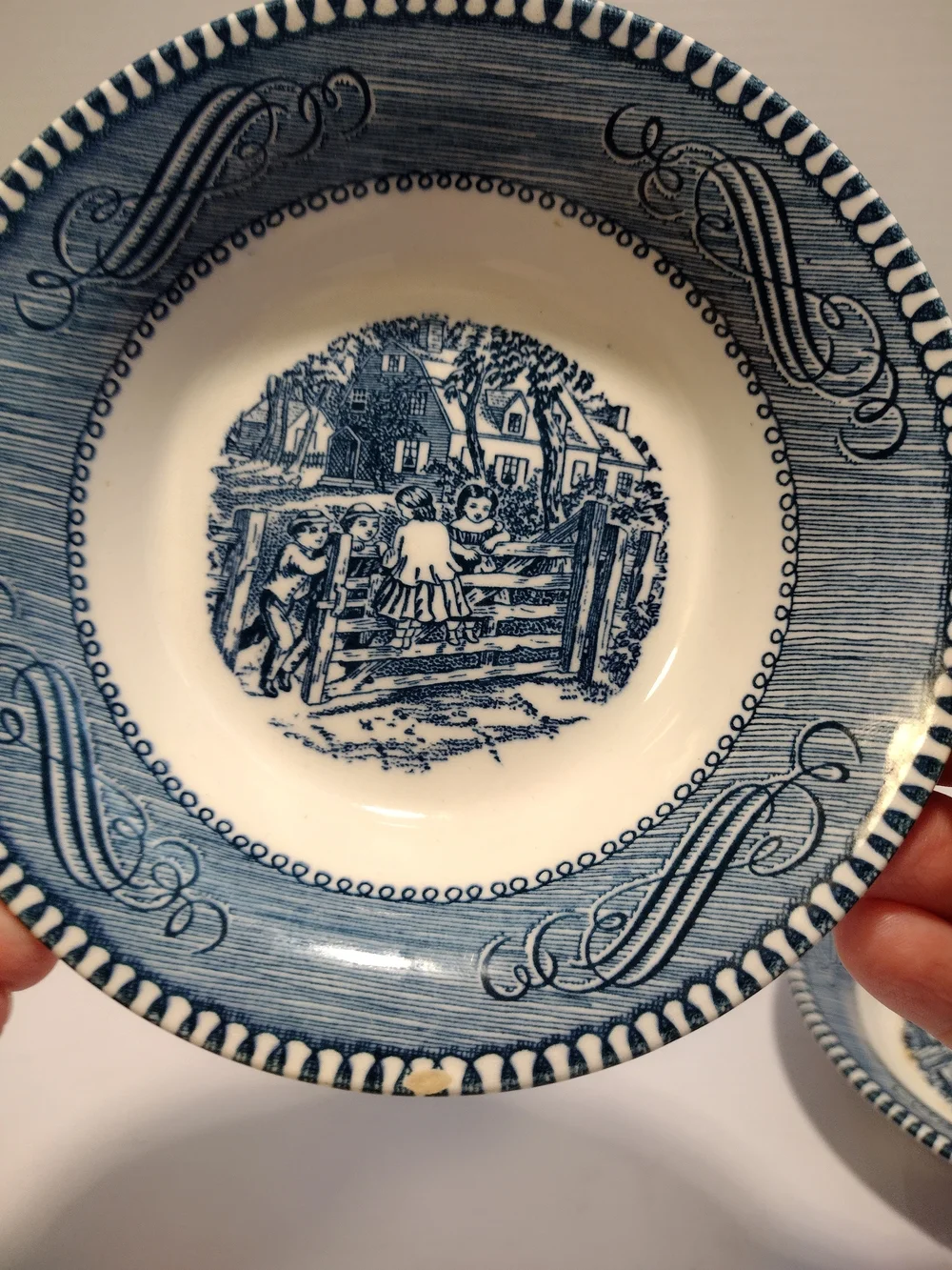 2 Vintage Royal China Currier and Ives Small Vegetable Dessert bowls